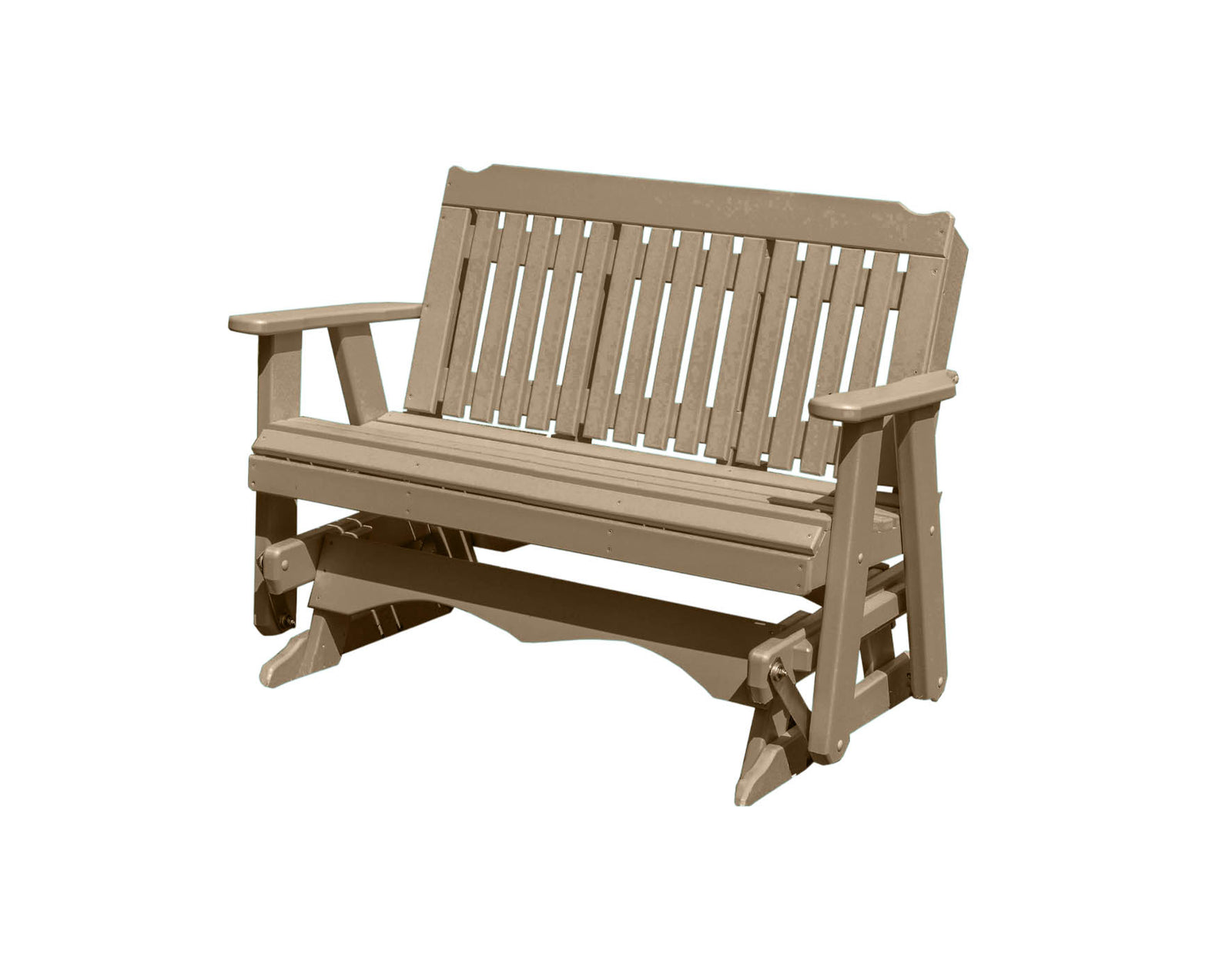 Amish Made Logan Series  Poly Plastic Lumber Wood Glider Premium Colors Made in USA HDPE with No wood fibers Memorial Patio Porch  Church Glider Signature design 1000 lbs Limit+G4:G5