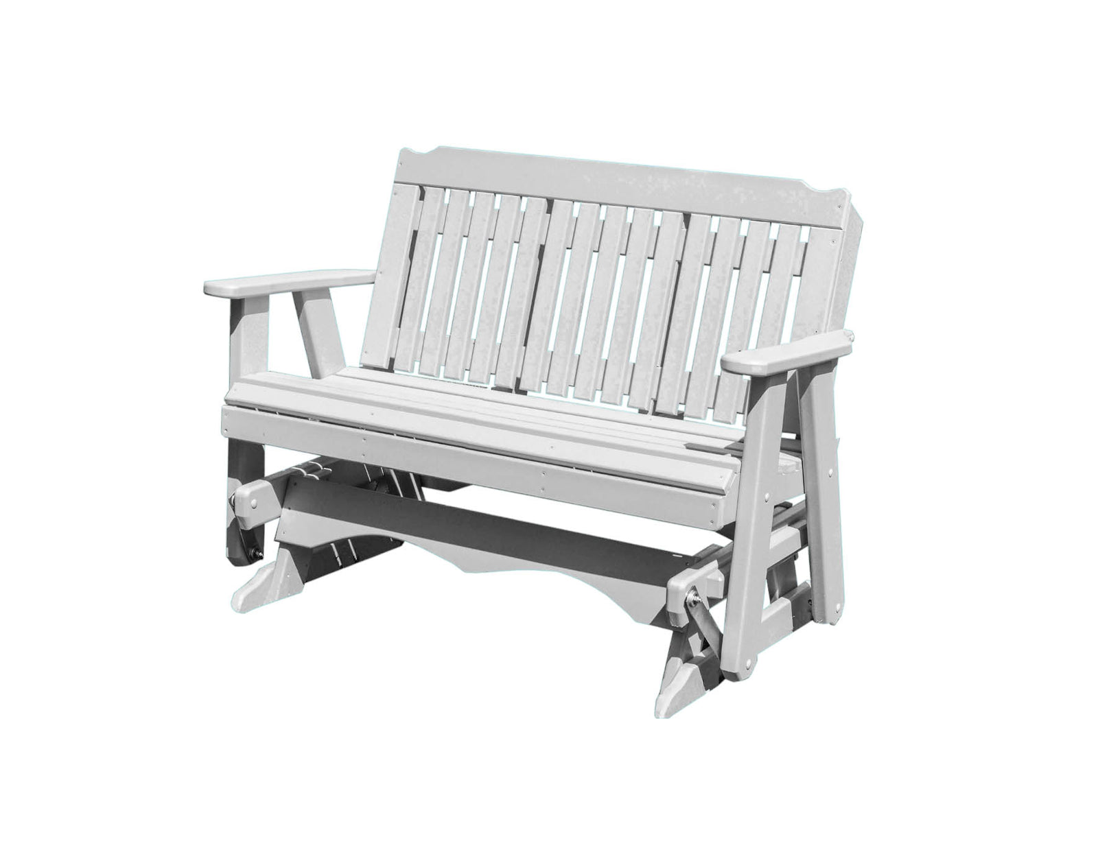 Amish Made Logan Series  Poly Plastic Lumber Wood Glider Premium Colors Made in USA HDPE with No wood fibers Memorial Patio Porch  Church Glider Signature design 1000 lbs Limit+G4:G5