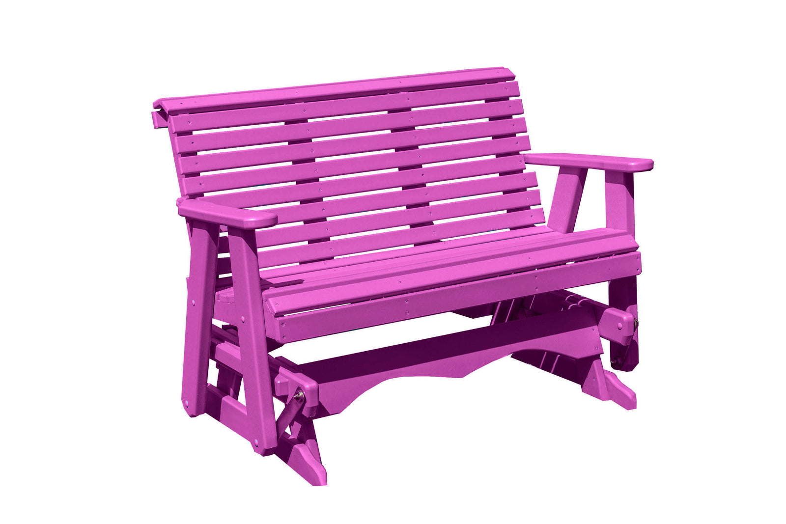 Amish Made Lancaster Series Poly Plastic Lumber Wood Glider Premium Colors Made in USA HDPE with No wood fibers Memorial Patio Porch Glider Rollback design 1000 lbs Limit+G4:G5