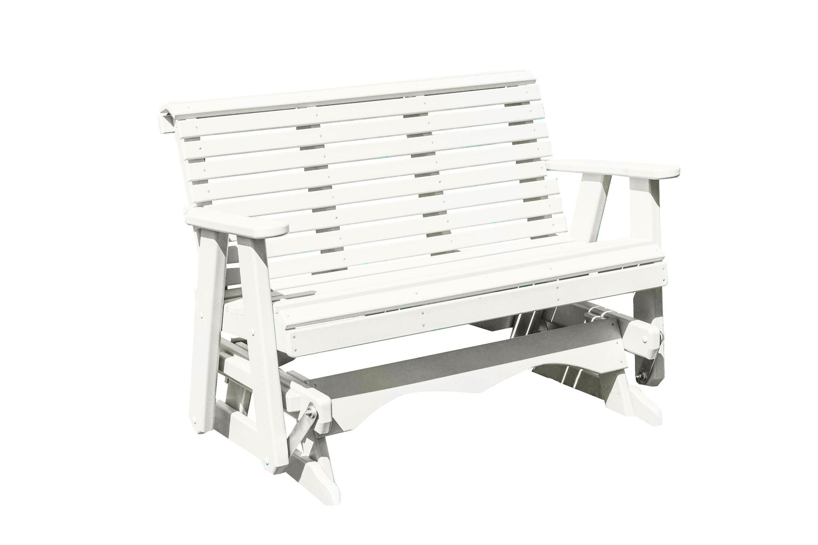 Amish Made Lancaster Series Poly Plastic Lumber Wood Glider Premium Colors Made in USA HDPE with No wood fibers Memorial Patio Porch Glider Rollback design 1000 lbs Limit+G4:G5