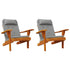 Adirondack Chair Cushions 2 pcs Gray Oxford Fabric