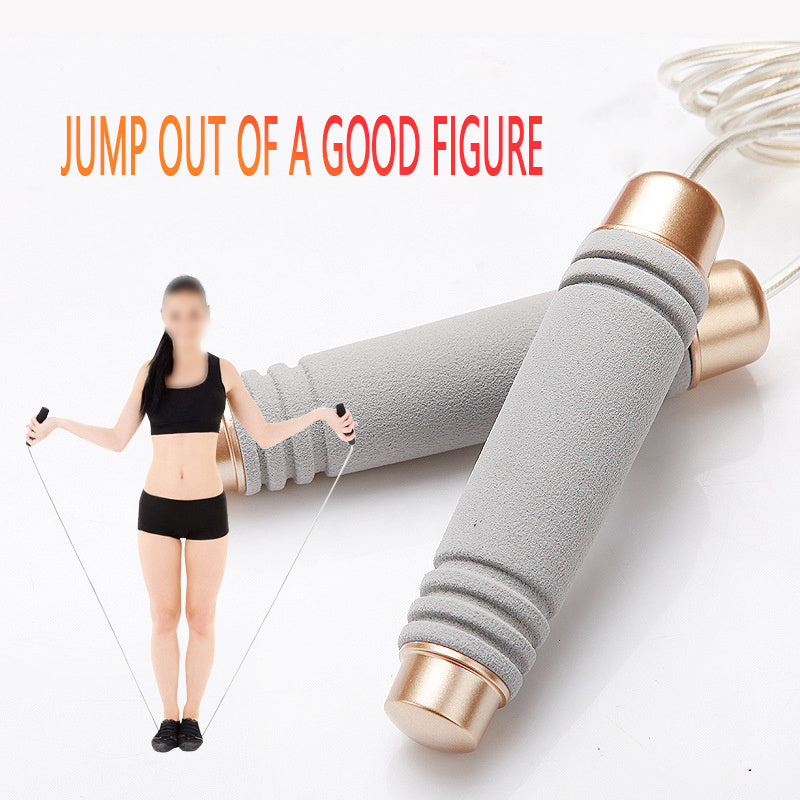 Adjustable TPU Wire Rope with Bearing Weighted Jump Rope for Handle Comfortable Foam Handle Skipping Rope for Workout and Fitness Training - WoodPoly.com