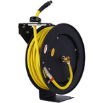 Air Hose Reel Retractable 3/8" Inch x 50' Foot SBR Rubber Hose Max 300PSI Heavy Duty Industrial Steel Single Arm Construction