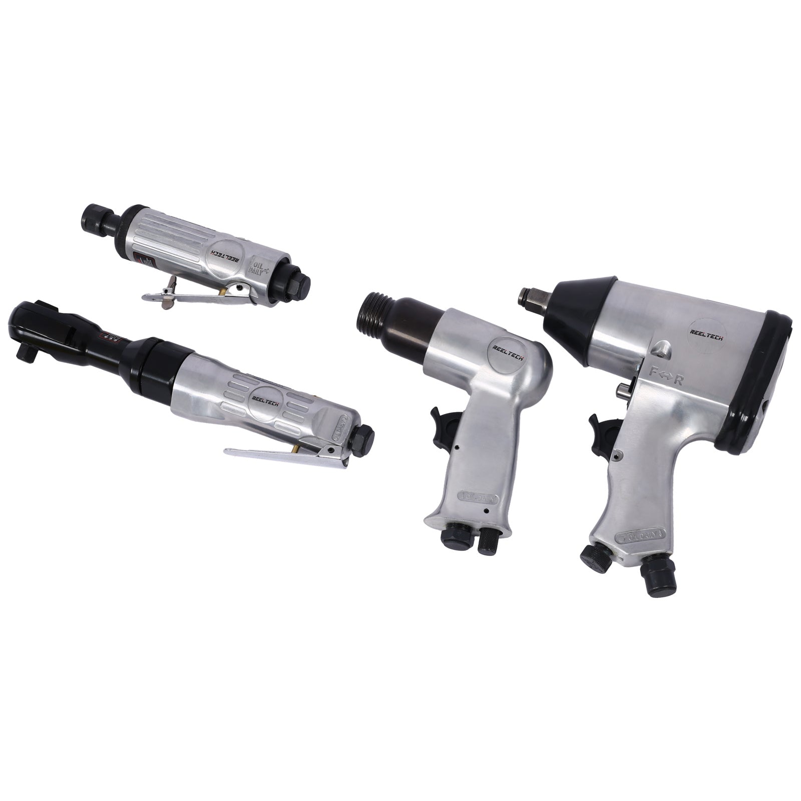 Air Tool and Accessories Kit, 71 Piece, Impact Wrench, Air Ratchet, Die Grinder, Aire Hammer, Hose Fittings, Storage Case