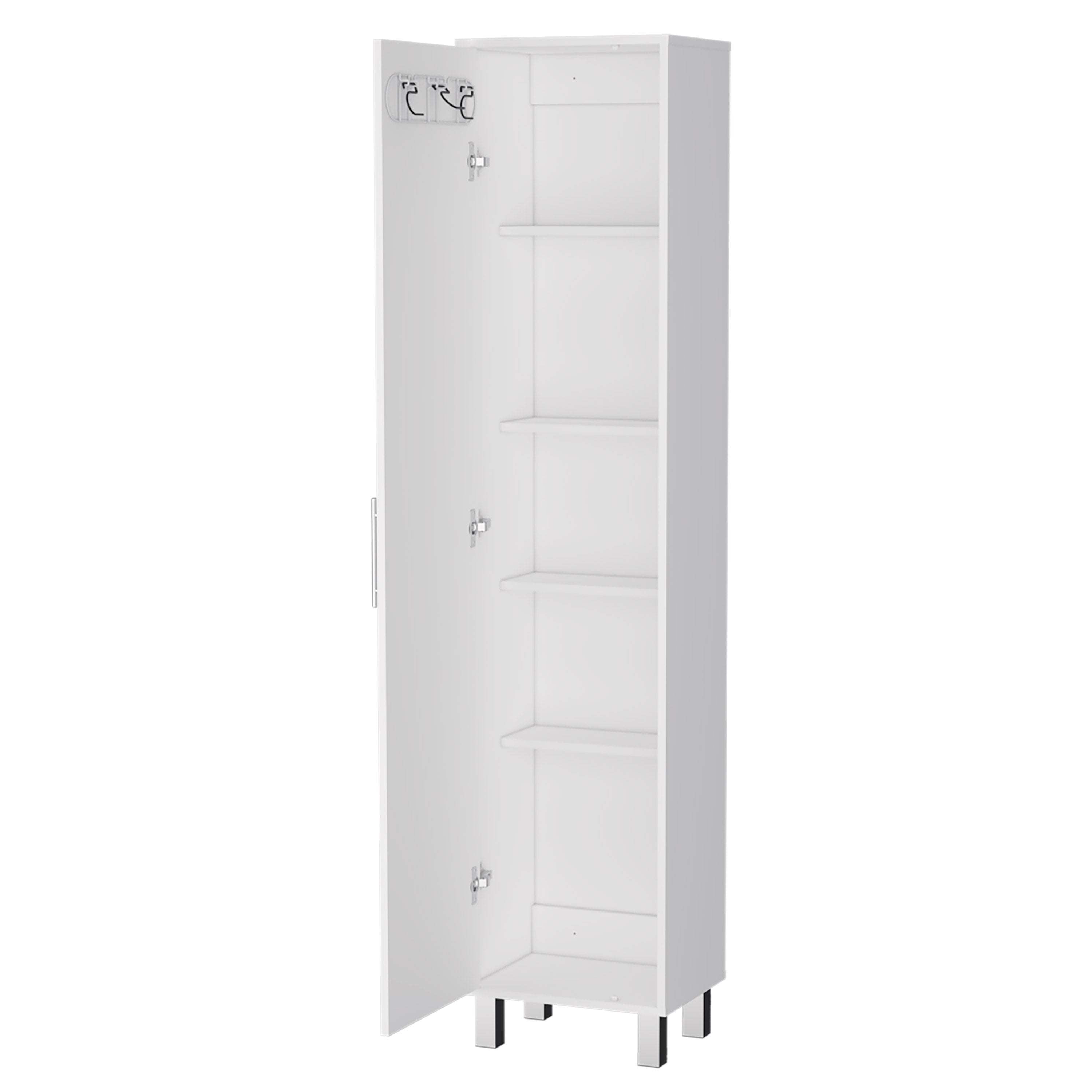 Andrews 1-Door 5-Shelf Tall Storage Cabinet White