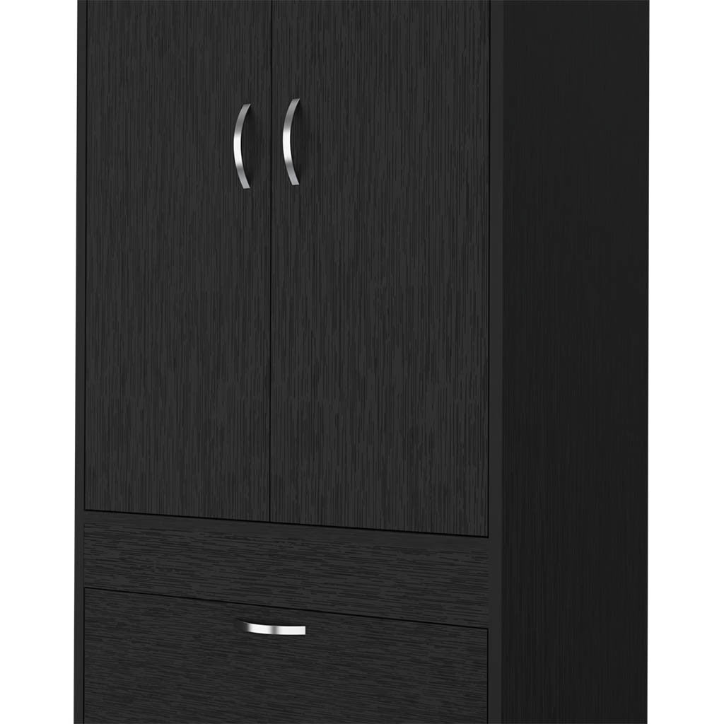 Armoire Tarento, Two Drawers, Black Wengue Finish