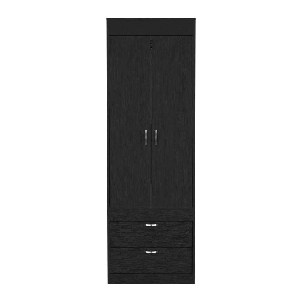 Armoire Tarento, Two Drawers, Black Wengue Finish