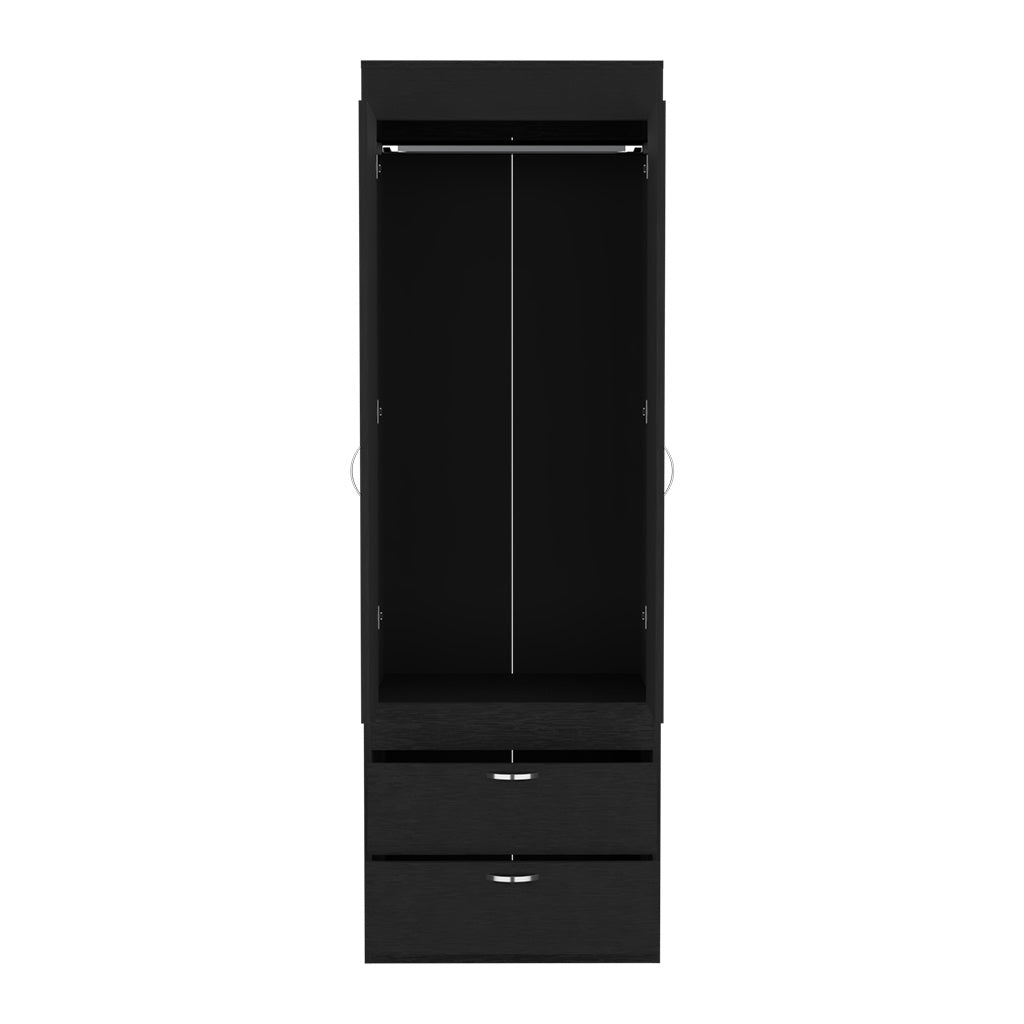 Armoire Tarento, Two Drawers, Black Wengue Finish