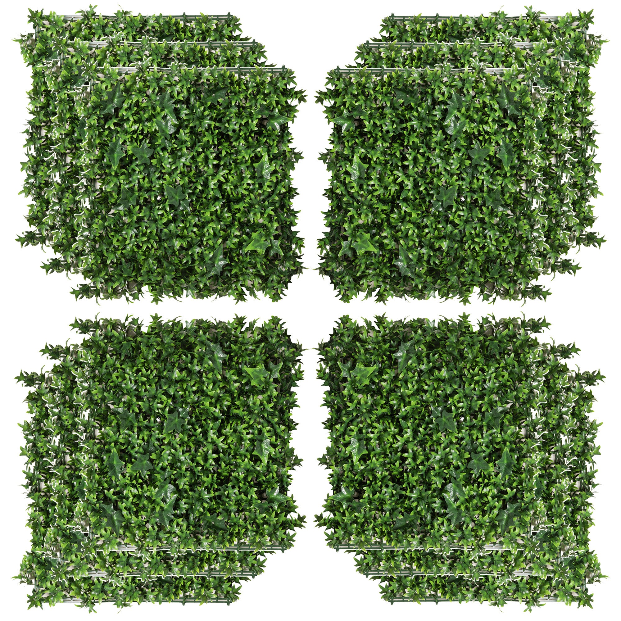 Artificial Grass Wall Panel Backdrop, 12 20" x 20" Boxwood UV Protection Privacy Coverage Panels for Indoor & Outdoor Decor, Wall & Fence Covering, Sweet Potato, Green