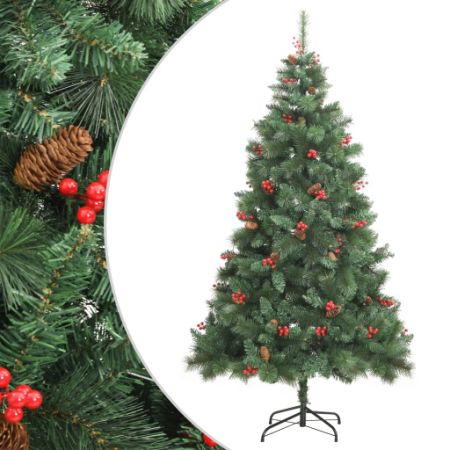 Artificial Hinged Christmas Tree with Cones and Berries 70.9