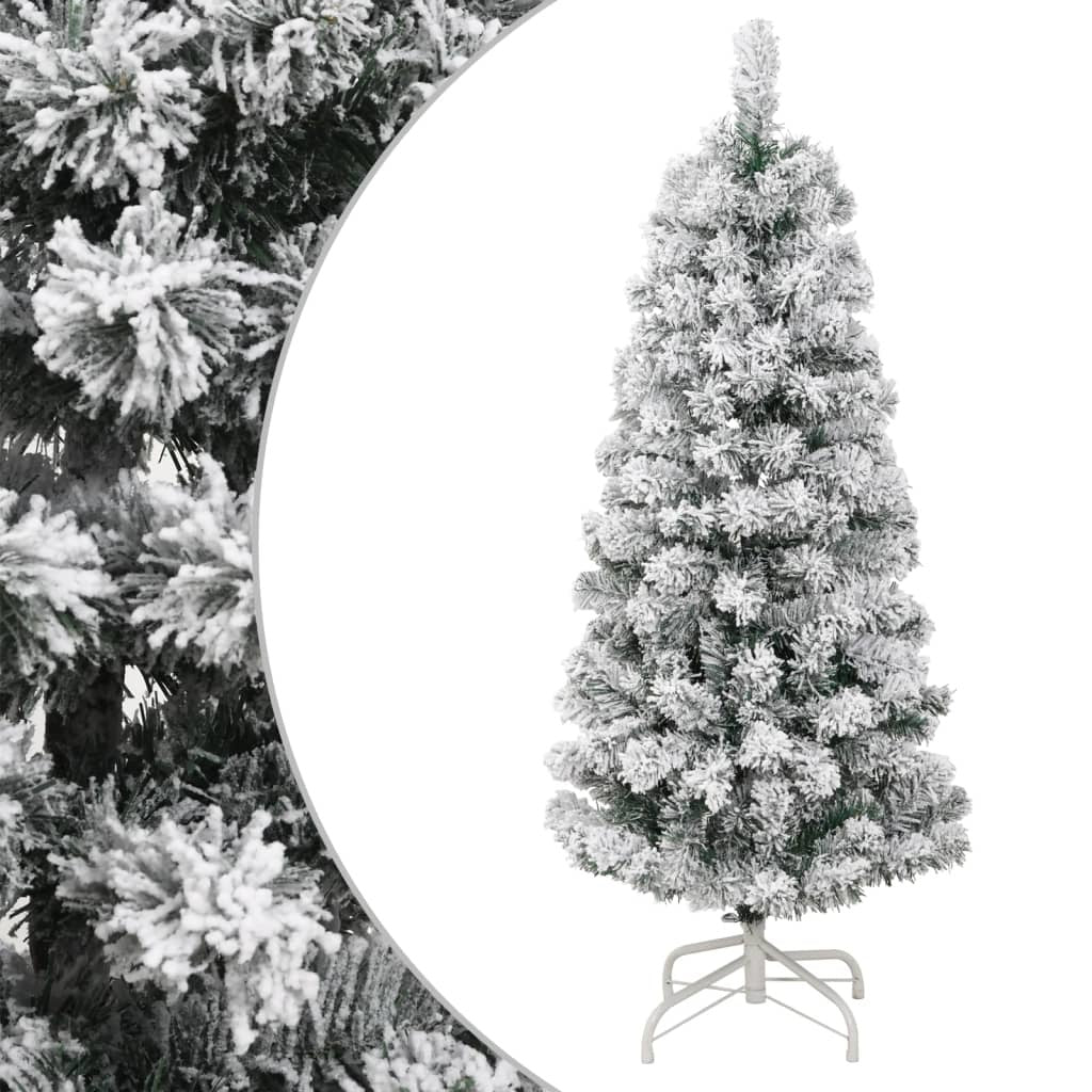 Artificial Hinged Christmas Tree with Flocked Snow 59.1