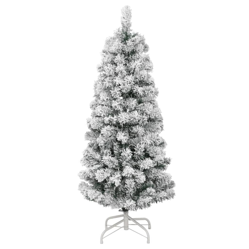 Artificial Hinged Christmas Tree with Flocked Snow 59.1