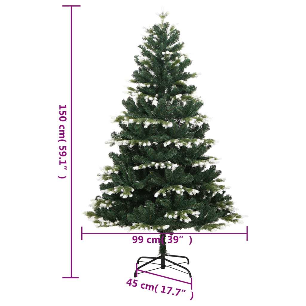 Artificial Hinged Christmas Tree with Flocked Snow 59.1
