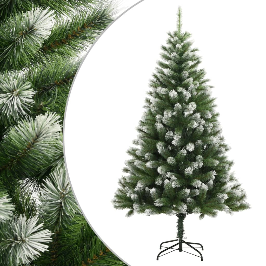 Artificial Hinged Christmas Tree with Flocked Snow 70.9"