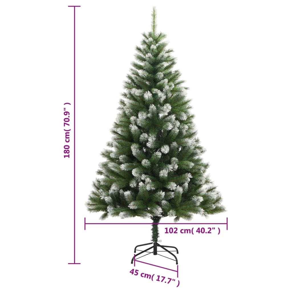 Artificial Hinged Christmas Tree with Flocked Snow 70.9