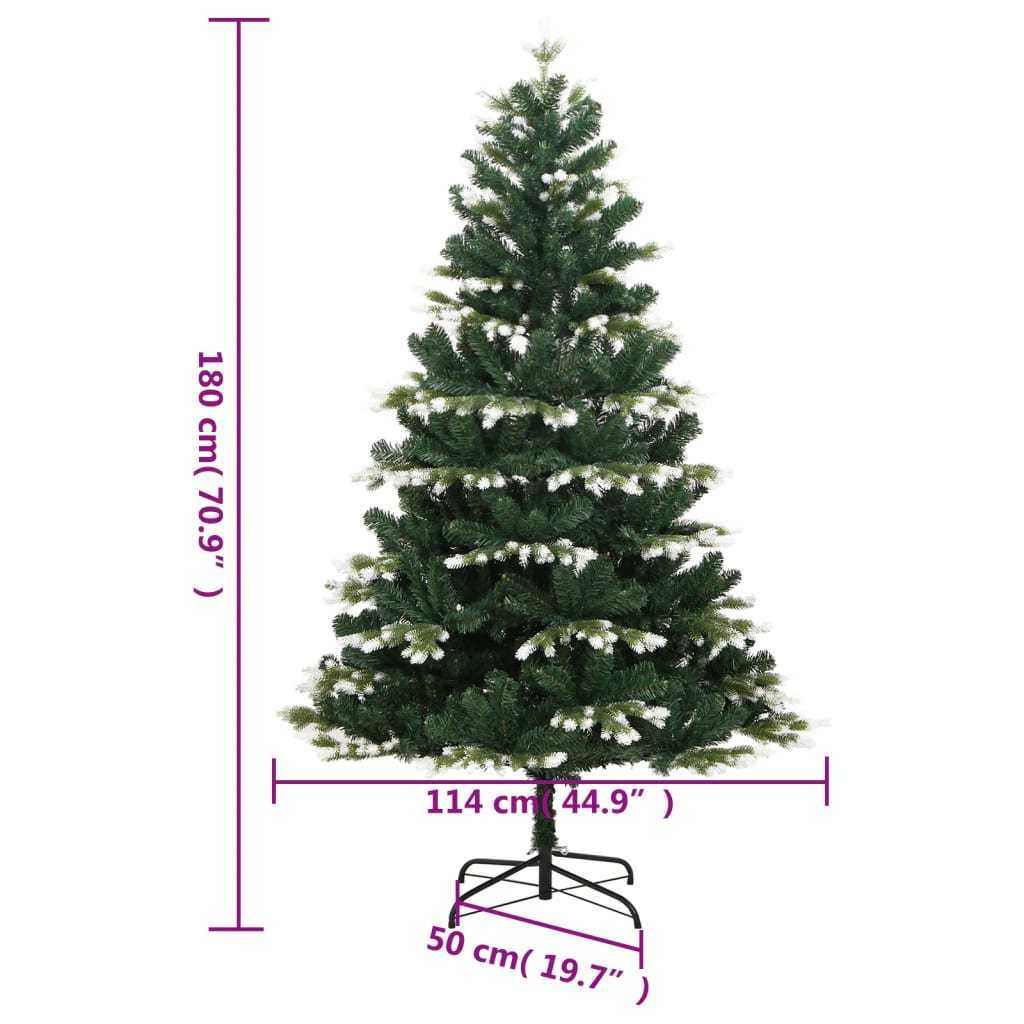 Artificial Hinged Christmas Tree with Flocked Snow 70.9