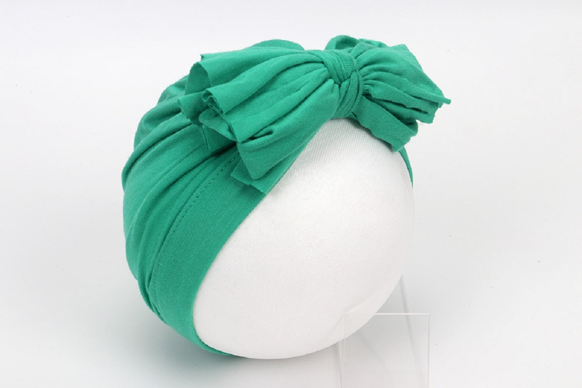 Baby Girls Headwrap Bowknot Cotton Cloth Turban Toddler Ear Hat Kids Head Cap Baby Hats - WoodPoly.com