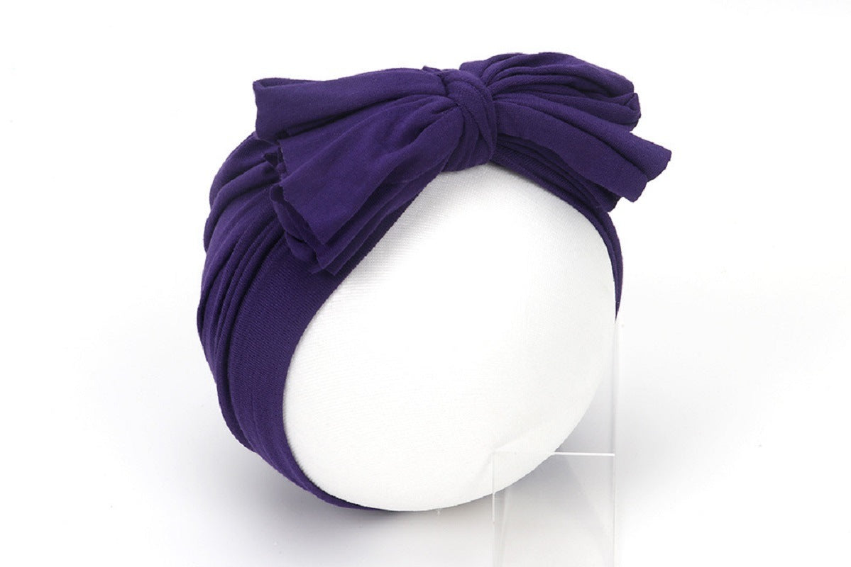 Baby Girls Headwrap Bowknot Cotton Cloth Turban Toddler Ear Hat Kids Head Cap Baby Hats - WoodPoly.com