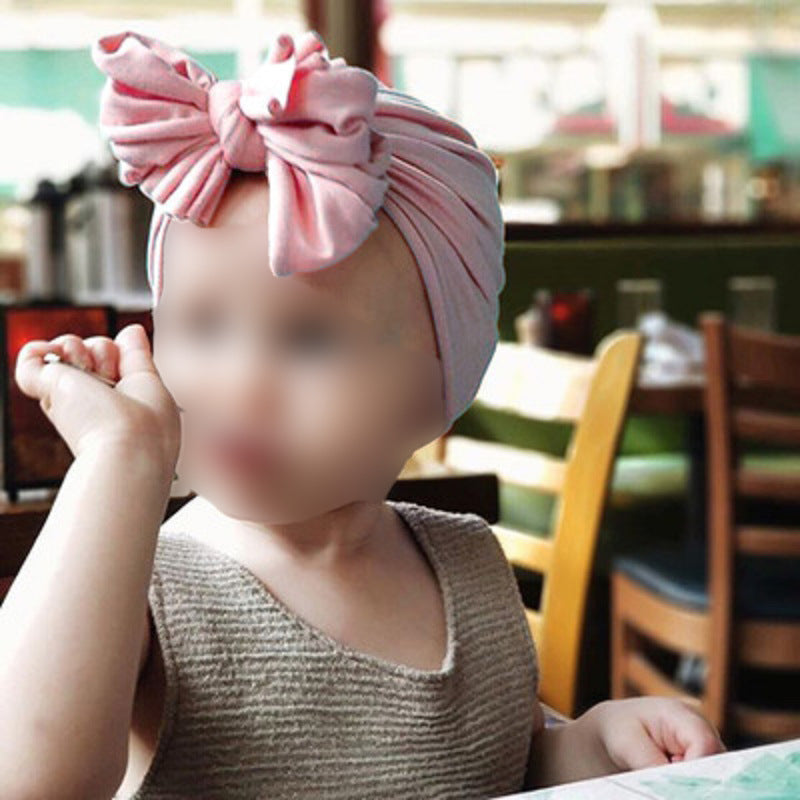 Baby Girls Headwrap Bowknot Cotton Cloth Turban Toddler Ear Hat Kids Head Cap Baby Hats - WoodPoly.com