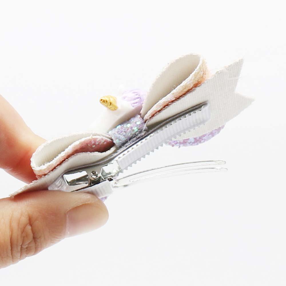 Baby Girls Unicorn Bow Hair Clips 3.5inch Girls Hair Accessories with Unicorn Glitter Boutique Hairpin with Unicorn - WoodPoly.com