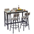 Bar Table Set with 4 Bar stools PU Soft seat with backrest, Grey, 47.24'' L x 23.62'' W x 35.43'' H