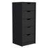 Basilea 5 Drawers Tall Dresser, Pull Out System -Black