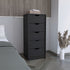 Basilea 5 Drawers Tall Dresser, Pull Out System -Black