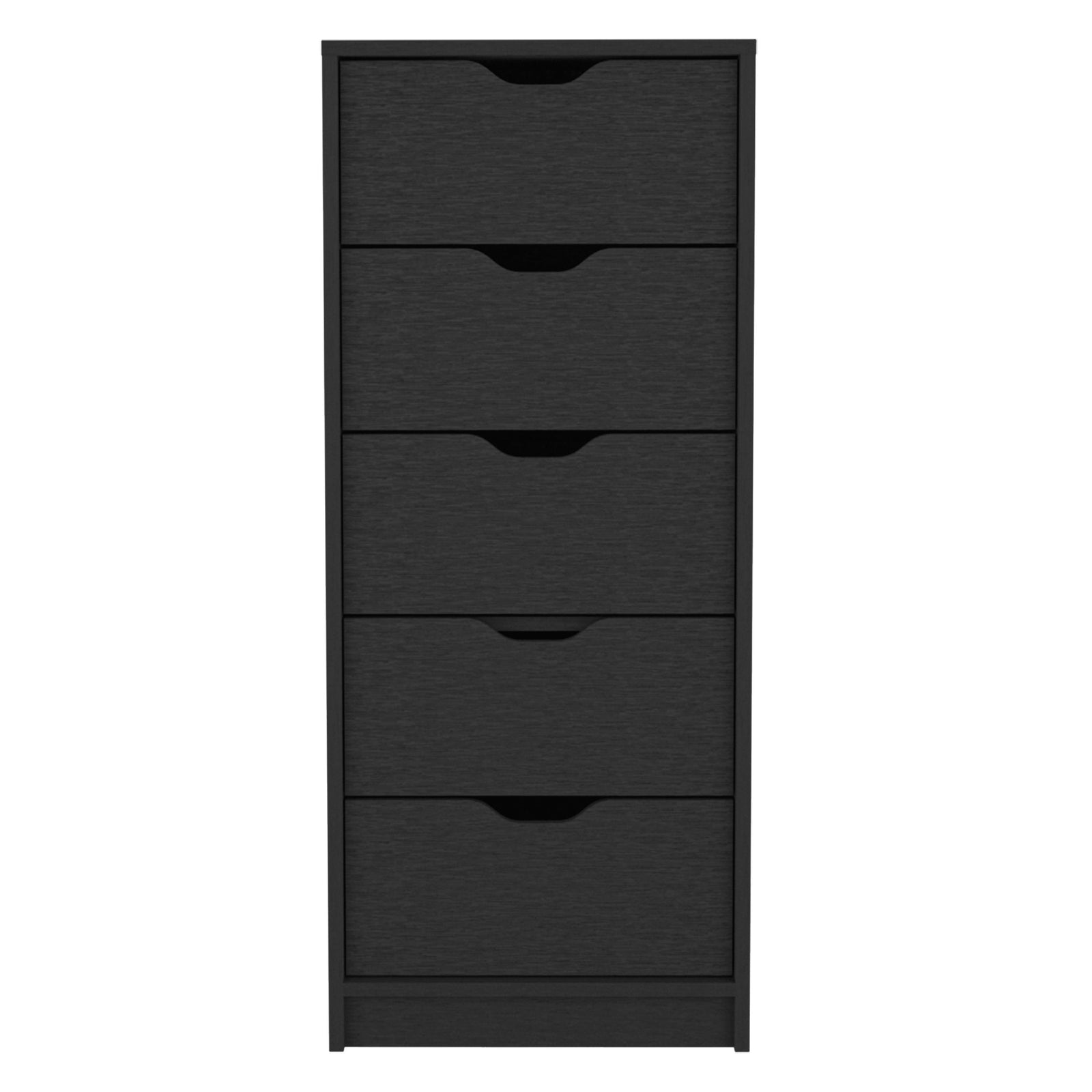 Basilea 5 Drawers Tall Dresser, Pull Out System -Black