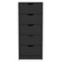 Basilea 5 Drawers Tall Dresser, Pull Out System -Black