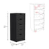 Basilea 5 Drawers Tall Dresser, Pull Out System -Black