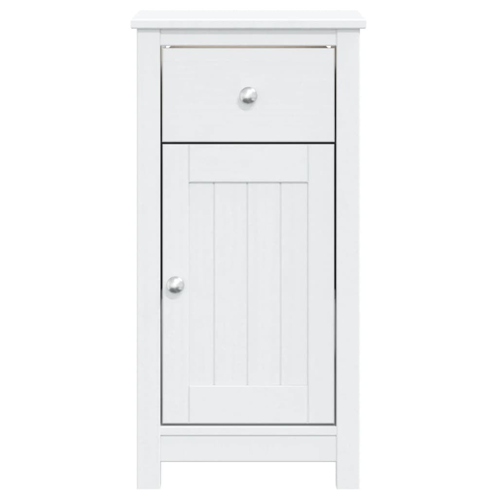 Bathroom Cabinet BERG White 15.7"x13.4"x31.5" Solid Wood Pine