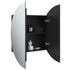 Bathroom Cabinet with Round Mirror&LED Black 21.3"x21.3"x6.9"