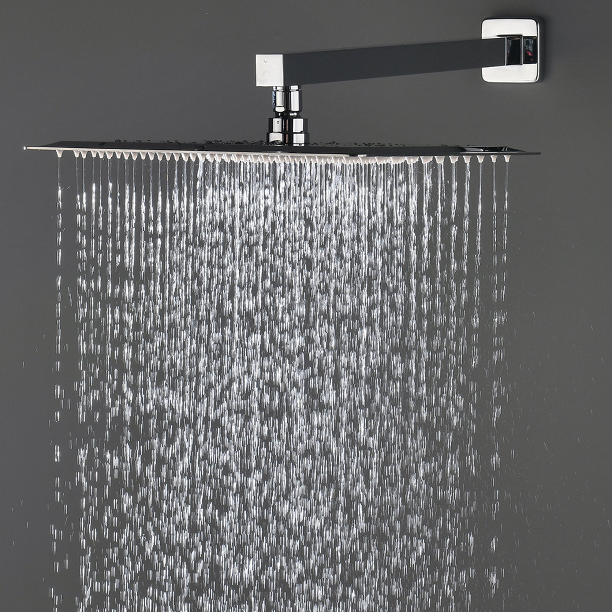 Bathroom Luxury Rain Mixer Combo Set Wall Mounted Rainfall Shower Head System Polished Chrome, (Contain Faucet Rough-in Valve Body and Trim)