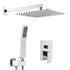 Bathroom Luxury Rain Mixer Combo Set Wall Mounted Rainfall Shower Head System Polished Chrome, (Contain Faucet Rough-in Valve Body and Trim)