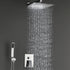 Bathroom Luxury Rain Mixer Combo Set Wall Mounted Rainfall Shower Head System Polished Chrome, (Contain Faucet Rough-in Valve Body and Trim)