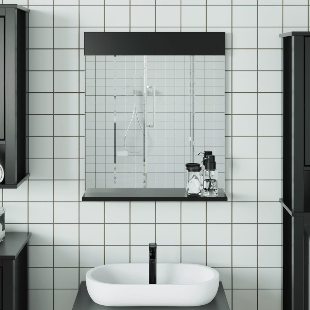 Bathroom Mirror with Shelf BERG Black 23.6