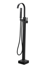 Bathtub Faucet Free Standing Floor Mounted Tub Faucet Tub Filler, Bathroom High Flow Shower Faucets with Handheld Shower in Black