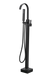 Bathtub Faucet Free Standing Floor Mounted Tub Faucet Tub Filler, Bathroom High Flow Shower Faucets with Handheld Shower in Black
