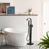 Bathtub Faucet Free Standing Floor Mounted Tub Faucet Tub Filler, Bathroom High Flow Shower Faucets with Handheld Shower in Black