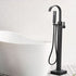 Bathtub Faucet Free Standing Floor Mounted Tub Faucet Tub Filler, Bathroom High Flow Shower Faucets with Handheld Shower in Black