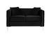 Bayberry Black Velvet Loveseat with 2 Pillows