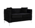 Bayberry Black Velvet Loveseat with 2 Pillows