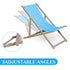 Beach Sling Patio Chair Set of 2,Wooden Folding Outdoor Chairs for Outside 3 Level Height Adjustable, Portable Reclining Beach Chair