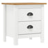 Bedside Cabinet Hill 2 pcs White 18.1"x13.8"x19.5" Solid Pine Wood
