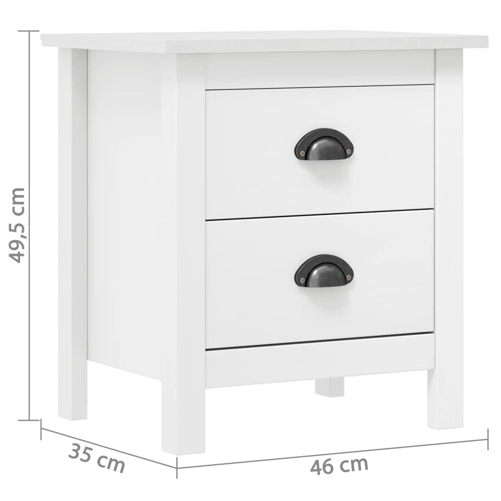 Bedside Cabinet Hill 2 pcs White 18.1