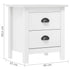 Bedside Cabinet Hill 2 pcs White 18.1"x13.8"x19.5" Solid Pine Wood