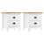 Bedside Cabinet Hill 2 pcs White 18.1"x13.8"x19.5" Solid Pine Wood