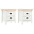 Bedside Cabinet Hill 2 pcs White 18.1"x13.8"x19.5" Solid Pine Wood