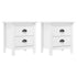 Bedside Cabinet Hill 2 pcs White 18.1"x13.8"x19.5" Solid Pine Wood