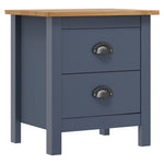 Bedside Cabinet Hill Gray 18.1"x13.8"x19.5" Solid Pine Wood